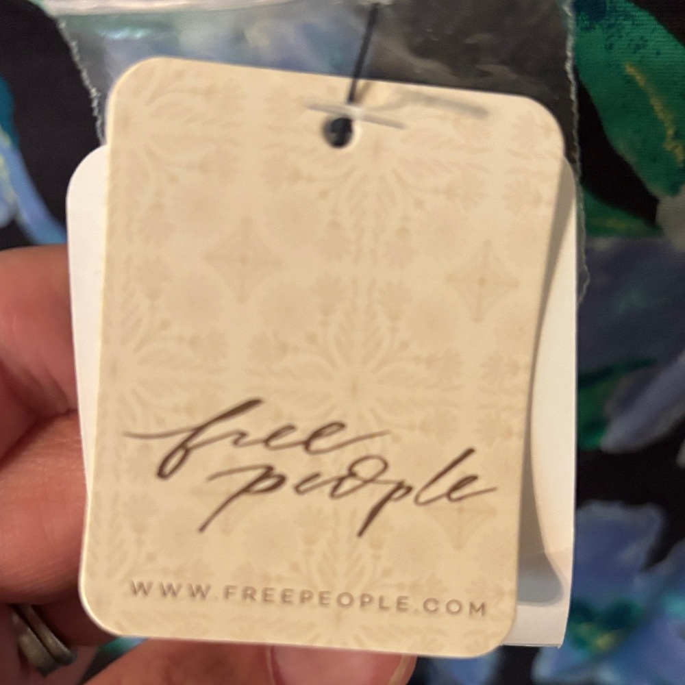 Free People Black Maxi Dress with Blue and Green Floral - Picture 4 of 4